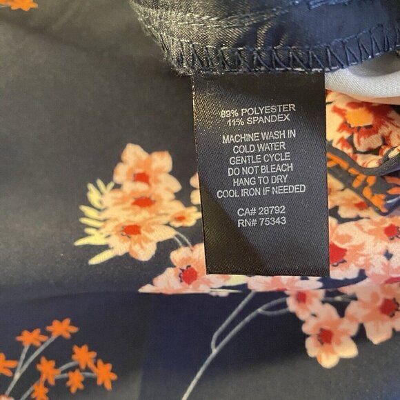 Cynthia Rowley NWT Women's Size 10 Blue Floral Ankle Pants with Pockets - Picture 5 of 5